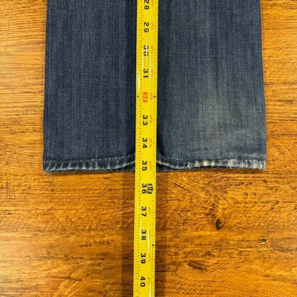 7 For All Mankind Brett Blue Casual Made In USA Denim Jeans Trousers Men's 38x35